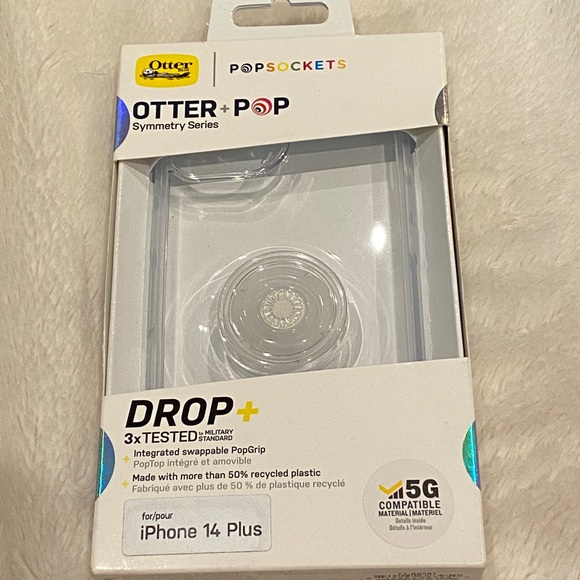 OtterBox+Pop Socket Symmetry Series Clear Protective Case for iPhone 14 Plus NWT - Picture 2 of 7